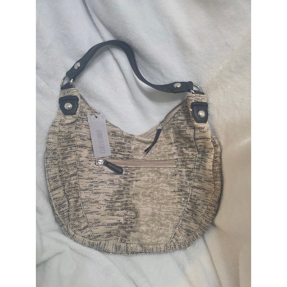 Jennifer Lopez Cruz Hobo Bag Nomad Snake Print Metallic JL4119S New